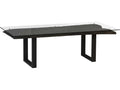 Chainsaw Rectangular Glass Dining Table with Burnt Black Base