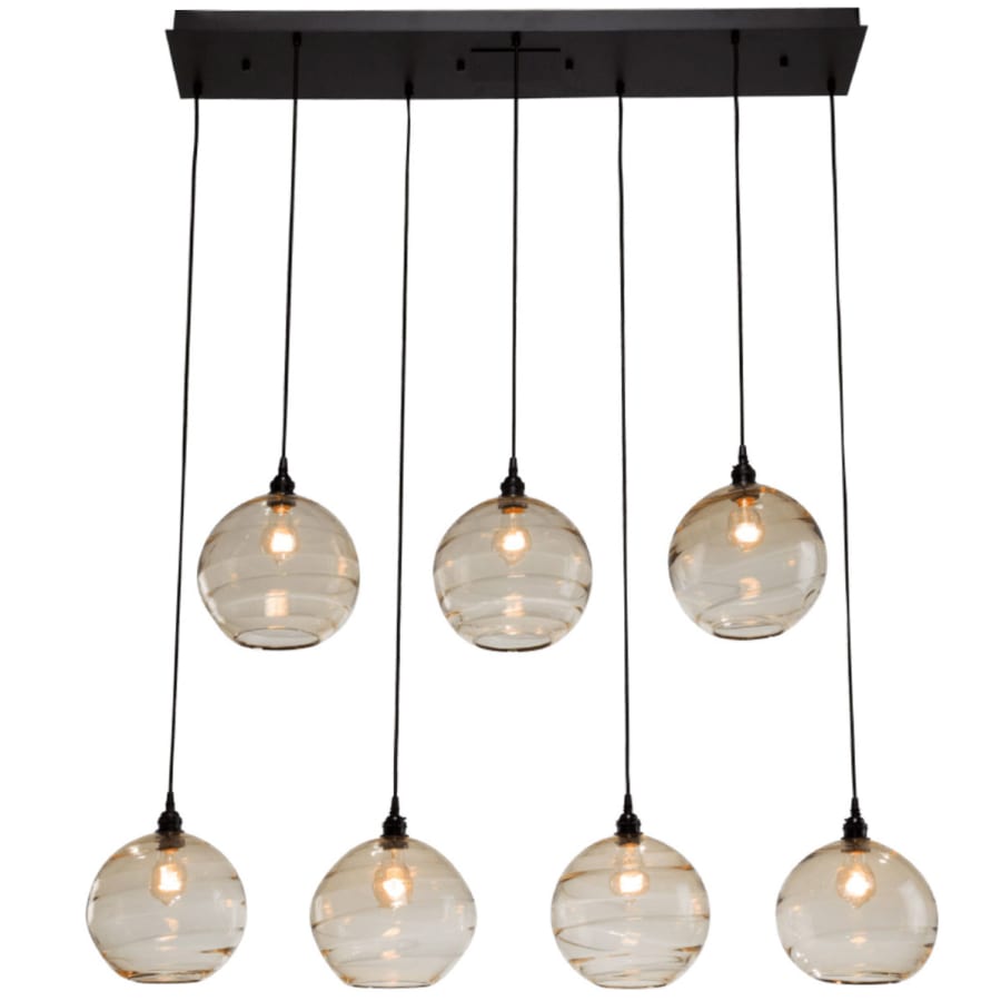 Hammerton Studio Terra 49" Wide Artisan Crafted Optic Glass 7 Light Linear Pendant