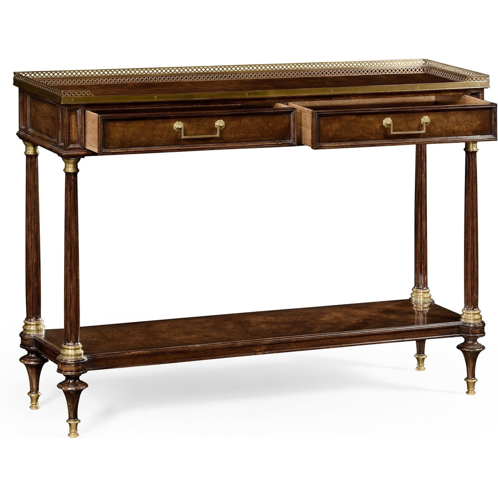 Jonathan Charles Brompton French Style Mahogany Console with Brass Gallery (494892-BMA)