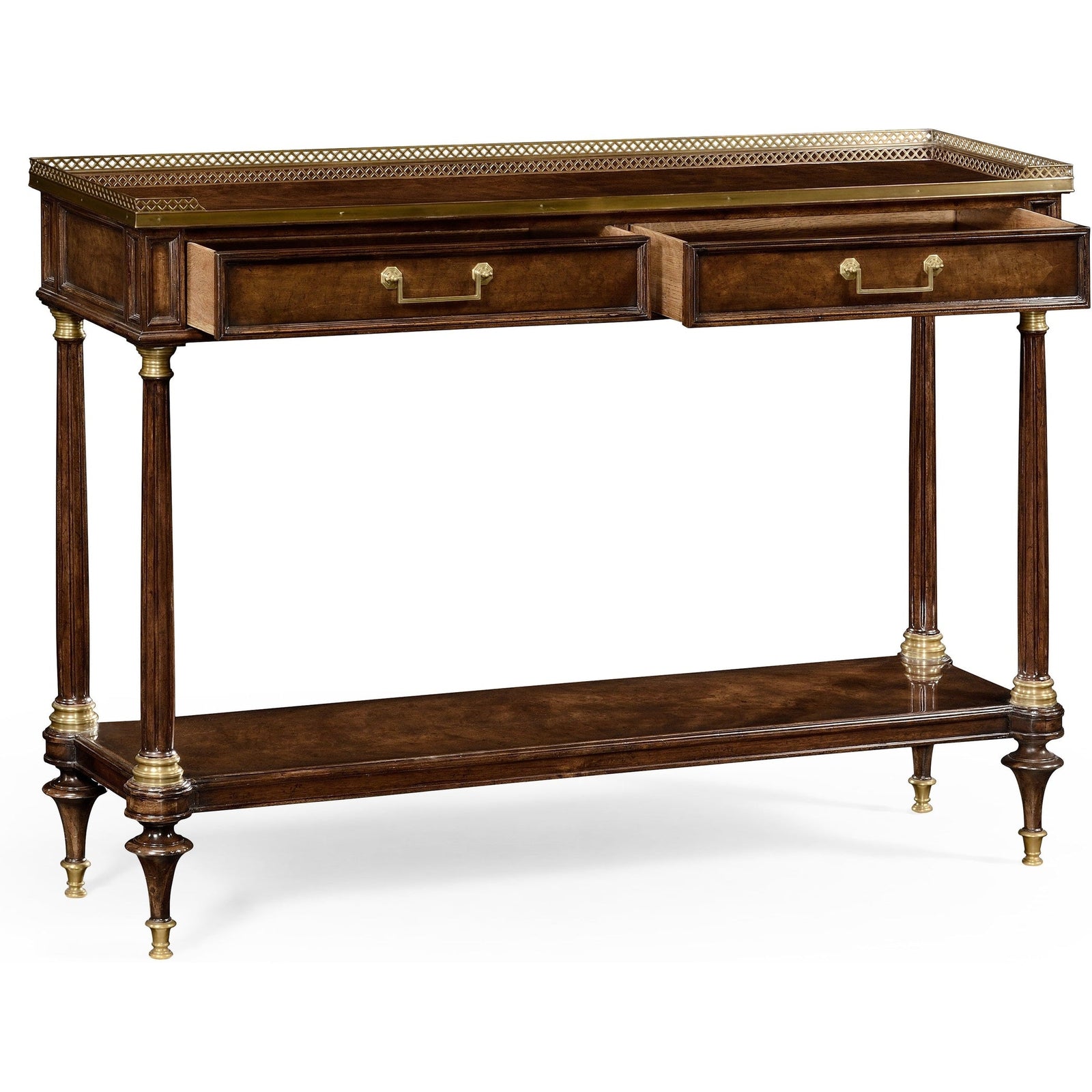 Jonathan Charles Brompton French Style Mahogany Console with Brass Gallery (494892-BMA)