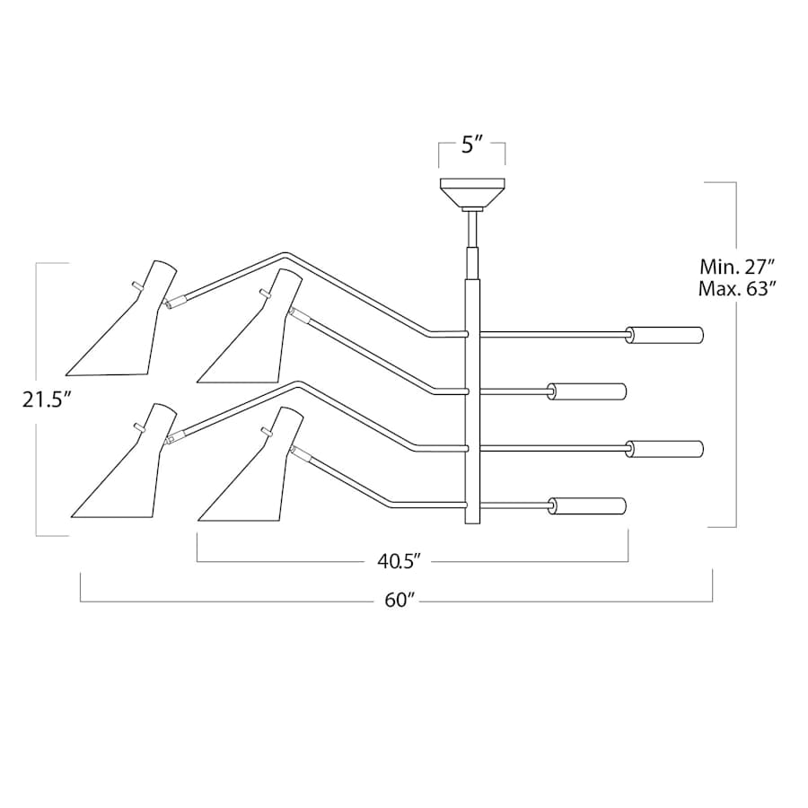 Regina Andrew Spyder 4 Light 60" Wide Linear Chandelier