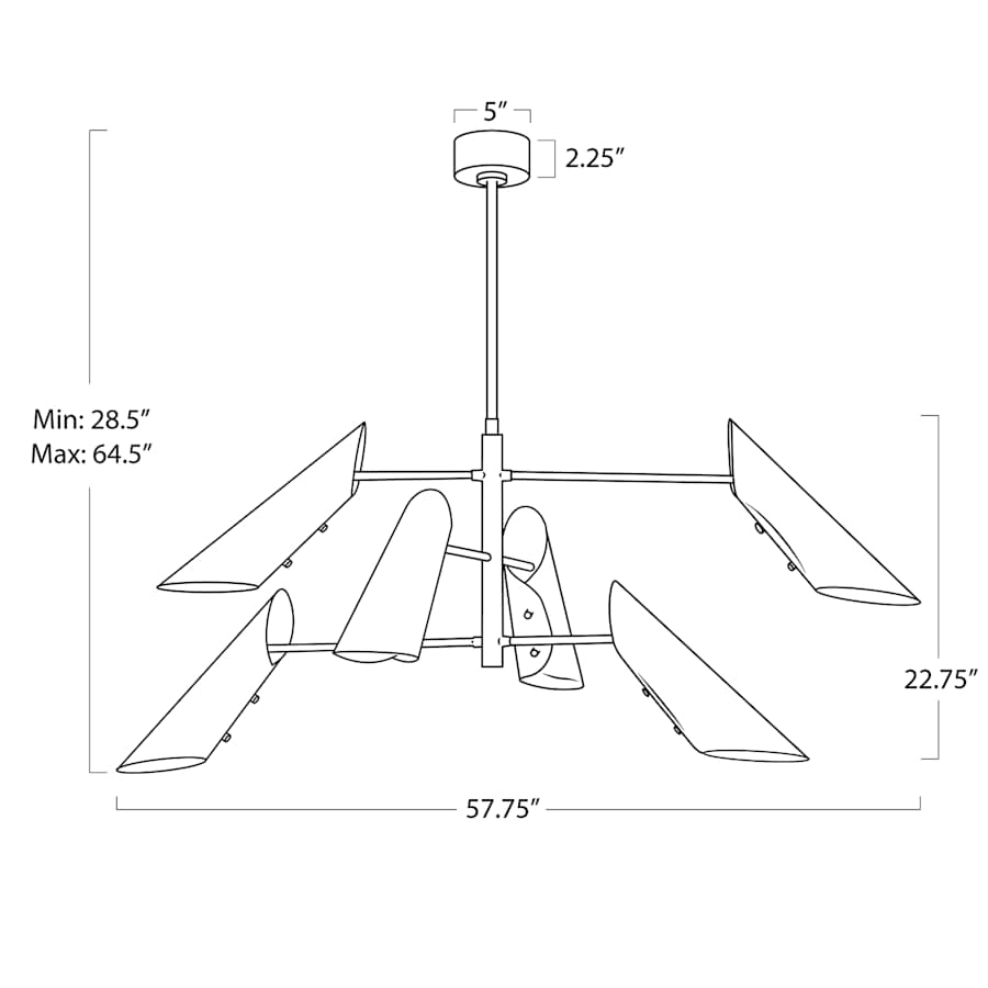 Regina Andrew Vest 6 Light 58" Wide Linear Chandelier