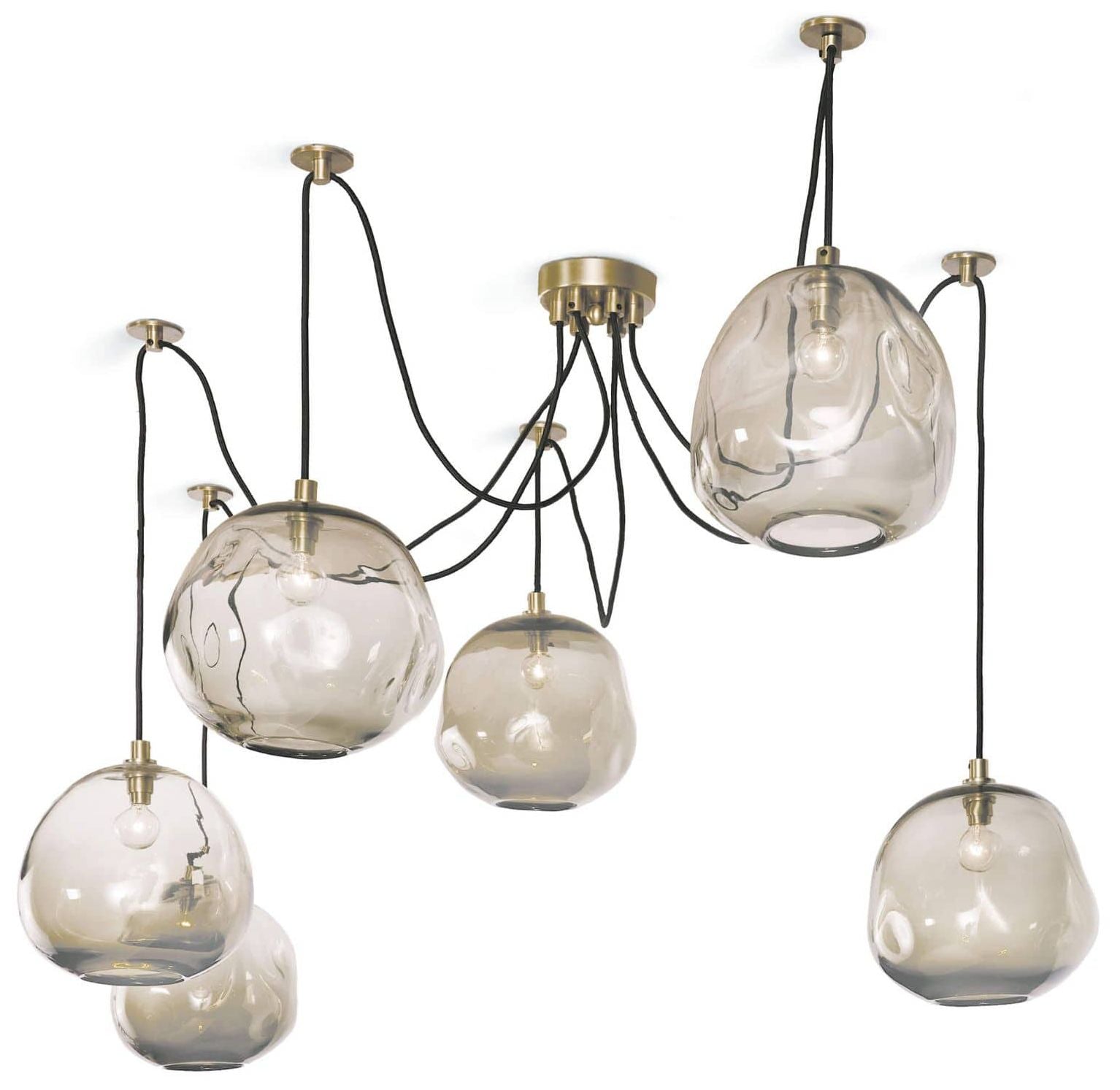Regina Andrew Molten Spider Lrg w/ Smoke Glass (Natural Brass) 47.25 H
