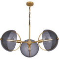 Robert Abbey Mavisten Edition Copernica 3 Light 32" Wide LED Chandelier with Smoked Glass Shades
