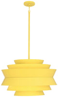 Robert Abbey Pierce 23" Perforated Metal Canary Yellow Modern Pendant