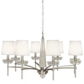 Robert Abbey Cristallo 8 Light 41" Wide Crystal Chandelier with Fabric Shades