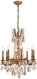 Rosalia 8 Lt French Gold Chandelier Golden Teak