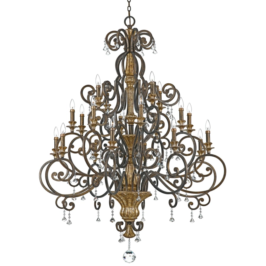 Roseto Catron 20 Light 3 Tier 50" Wide Candle Style Chandelier with Crystal Accents