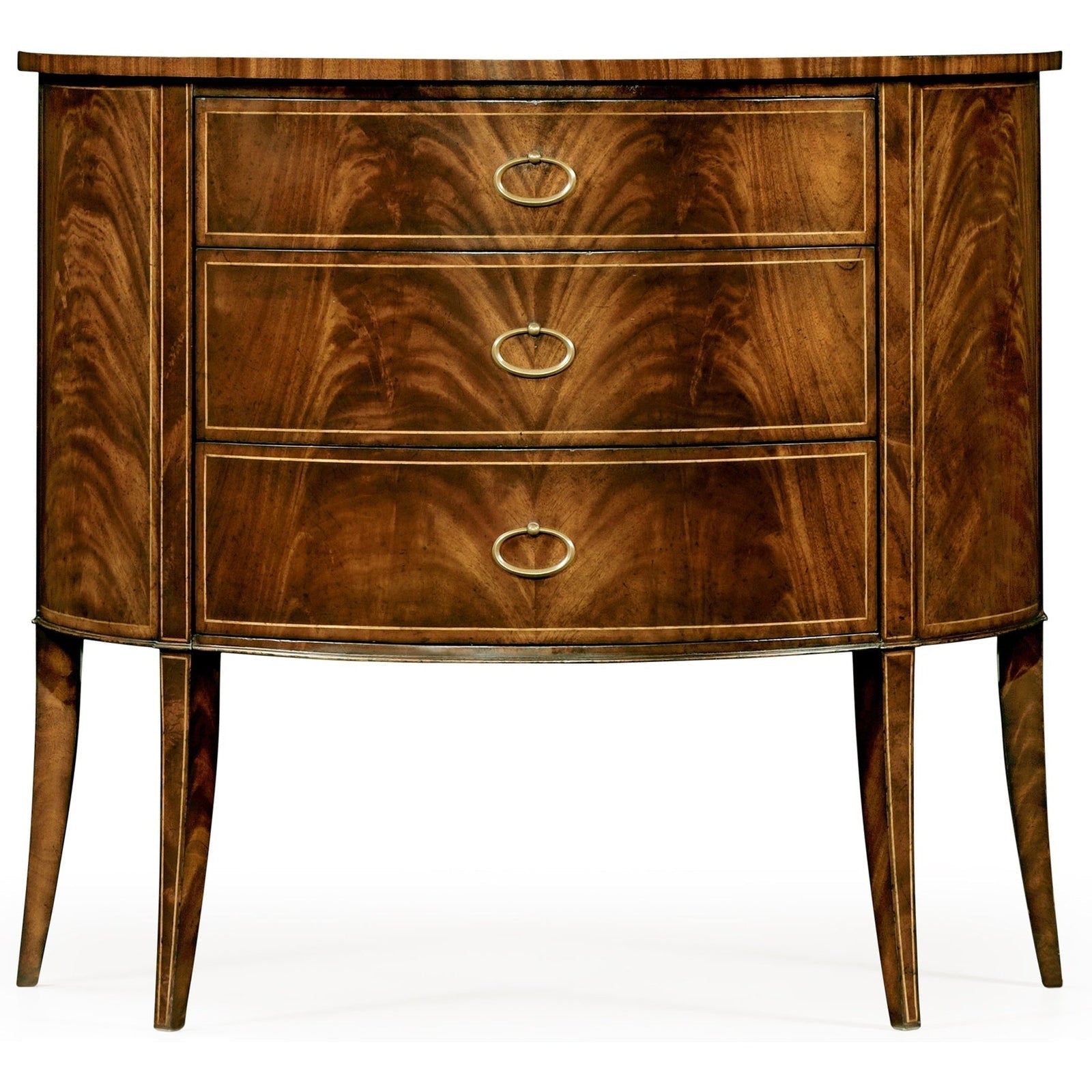 Jonathan Charles Biedermeier Style Mahogany Demilune Cabinet (494004-LAM)