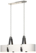 Saratoga Oval Pendant - Polished Nickel - Black - Anna Shade