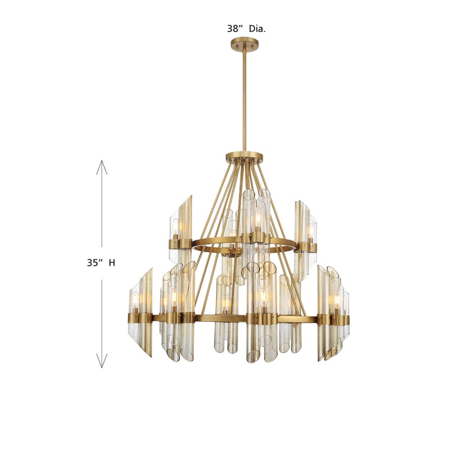 Savoy House Biltmore 12 Light 38" Wide Pillar Candle Ring Chandelier