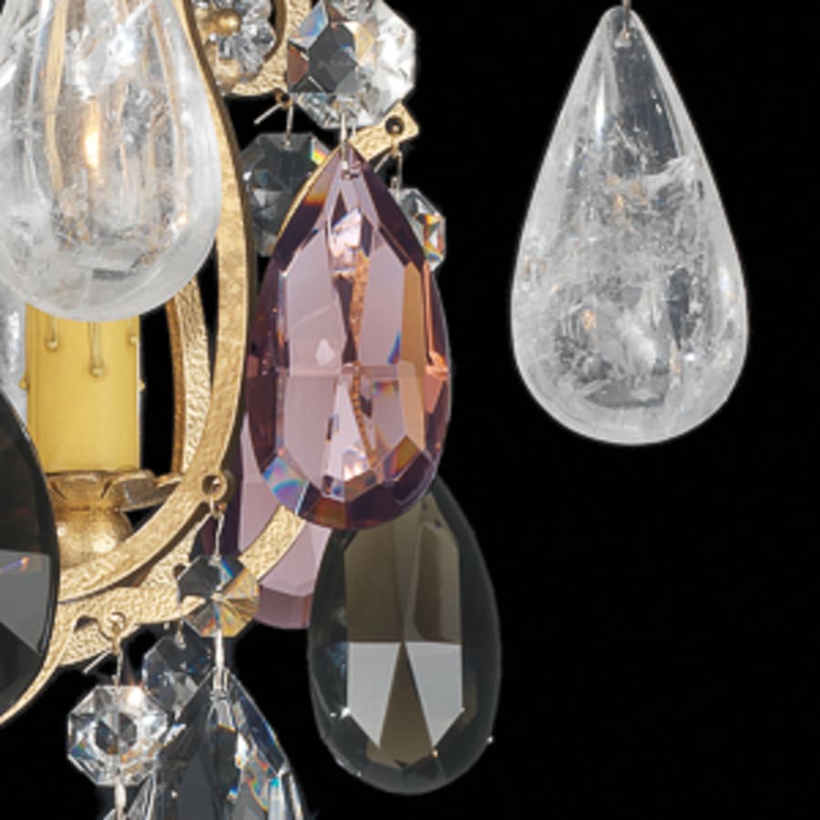 Schonbek Renaissance 8 Light 27" Wide Crystal Chandelier with Amethyst and Black Diamond Rock Crystals