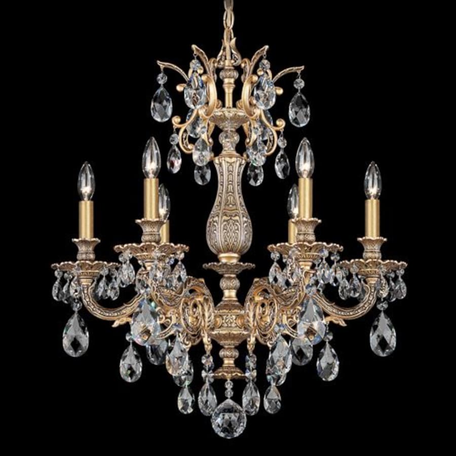 Schonbek Milano 6 Light 24" Wide Crystal Chandelier with Clear Optic Crystals
