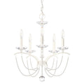 Schonbek Priscilla 5 Light 18" Wide Crystal Chandelier with White Pearl Beads