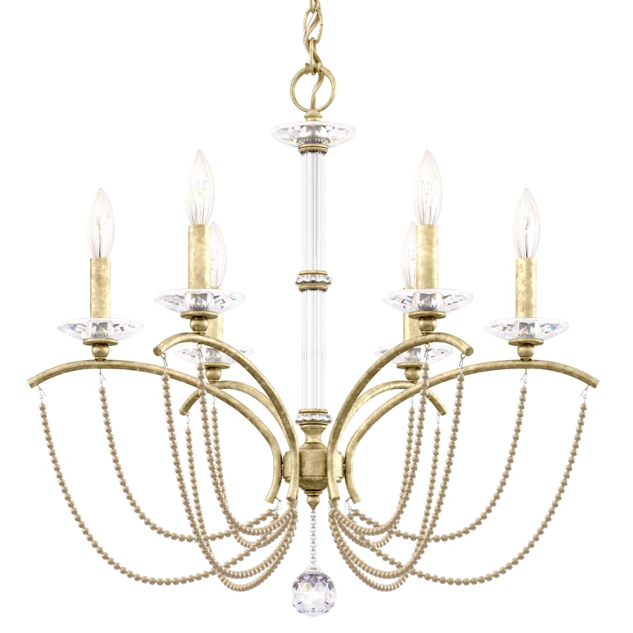 Schonbek Priscilla 6 Light 24" Wide Crystal Chandelier with Bronze Pearl Beads