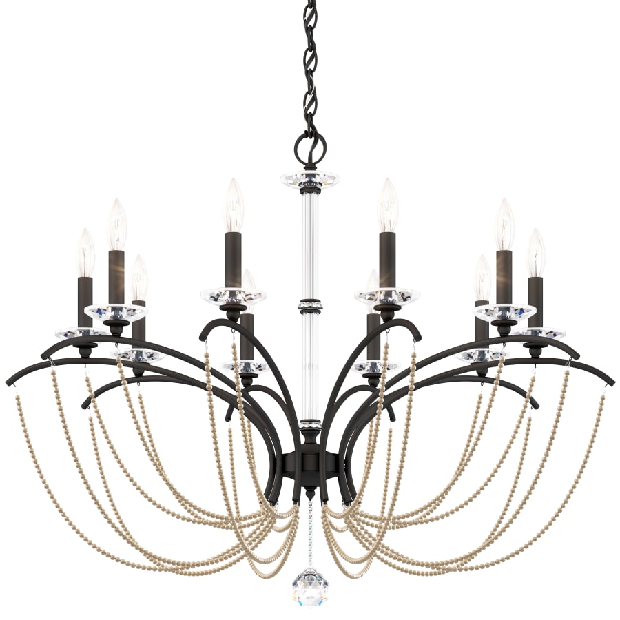 Schonbek Priscilla 10 Light 36" Wide Crystal Chandelier with Bronze Pearl Beads