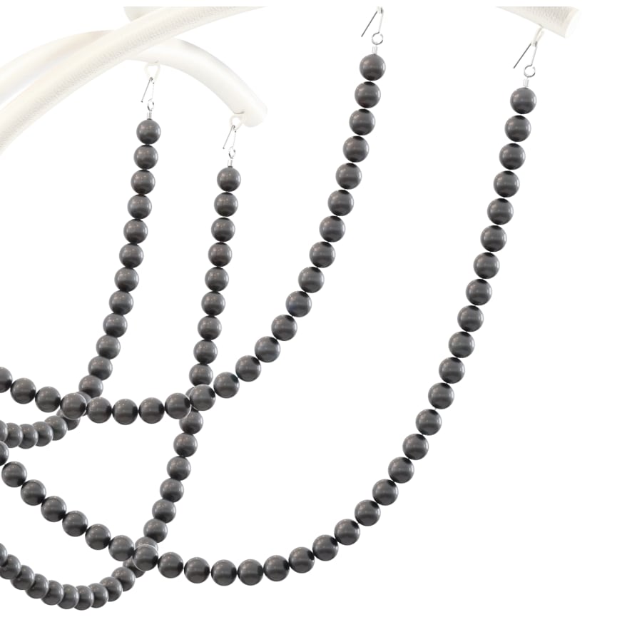 Schonbek Priscilla 10 Light 36" Wide Crystal Chandelier with Dark Grey Pearl Beads