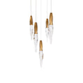 Schonbek Beyond Kindjal 5 Light 17" Wide Switchable Color Temperature LED Optic Crystal Multi Pendant