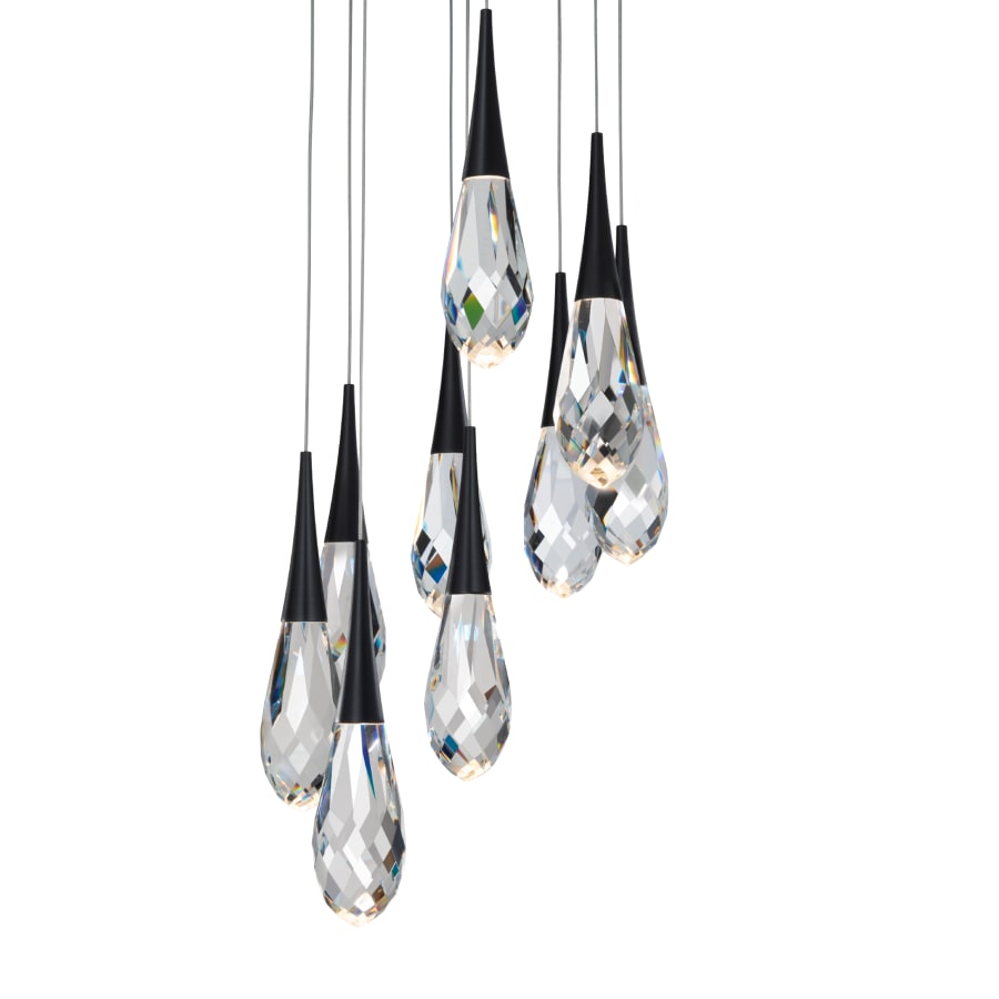 Schonbek Beyond Hibiscus 9 Light 17" Wide Switchable Color Temperature LED Faceted Crystal Multi Pendant Light
