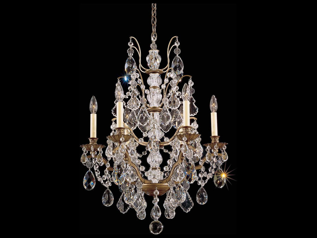 Schonbek Bordeaux 6-Light Gold Crystal Candelabra Chandelier