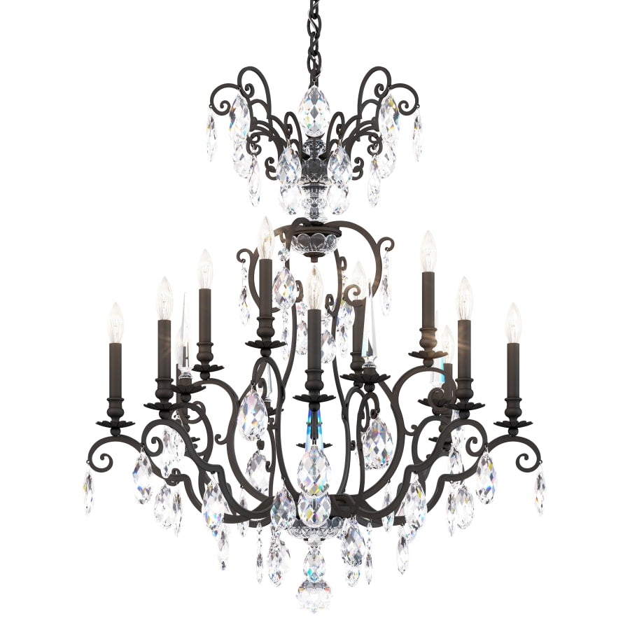 Schonbek Renaissance Nouveau 12 Light 32" Wide Crystal Chandelier with Clear Heritage Crystal Accents