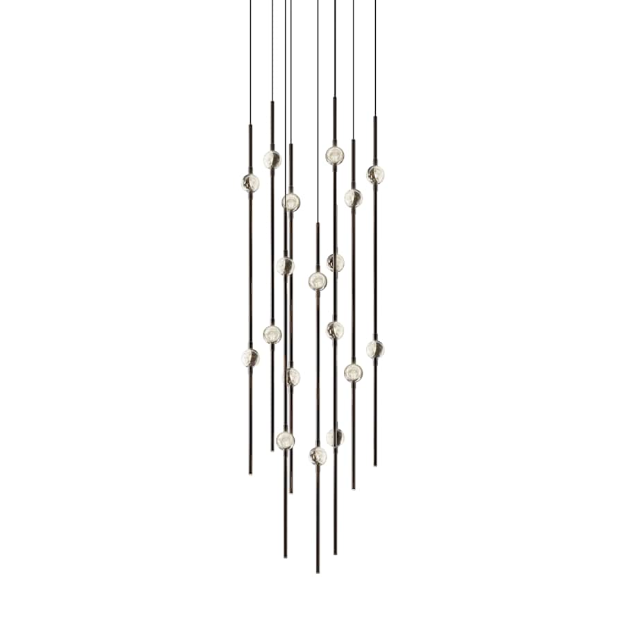 Sonneman Constellation 12" Wide LED Multi Light Pendant with Clear Faceted Acrylic Shades and 240" Cable - 2200K