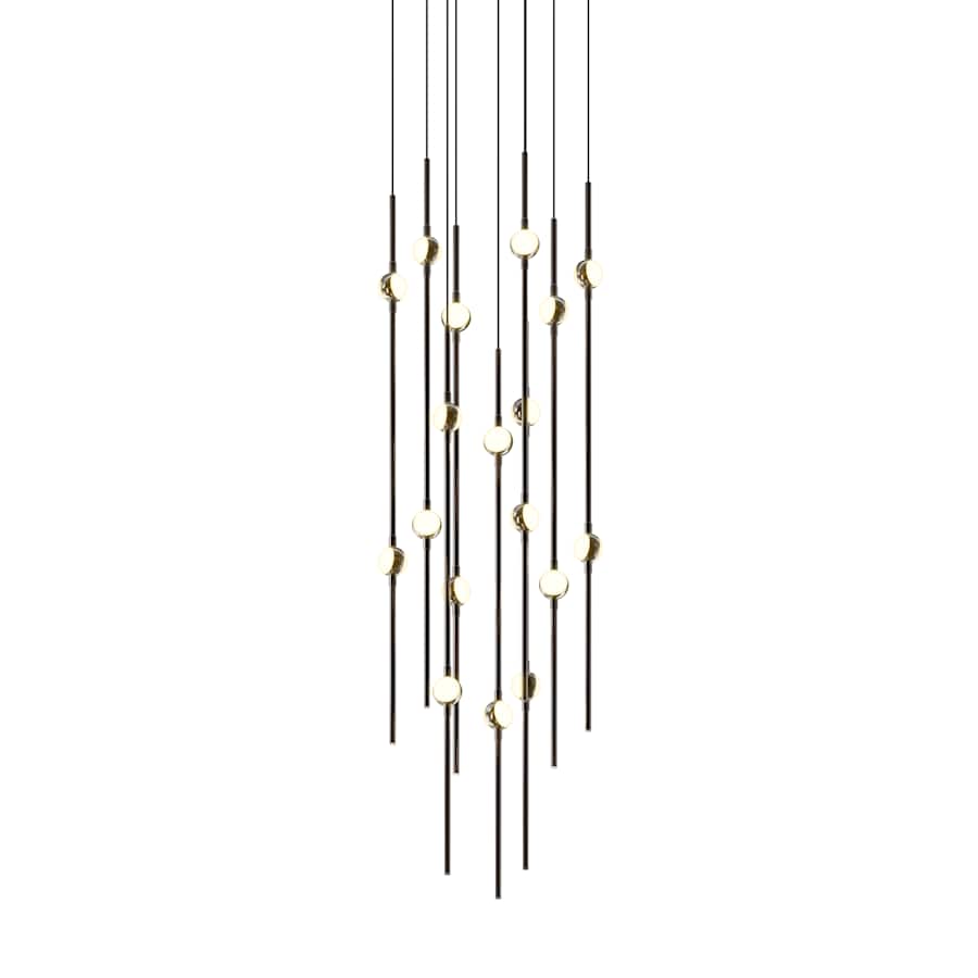 Sonneman Constellation 12" Wide LED Multi Light Pendant with White Optical Acrylic Shades and 240" Cable - 2200K