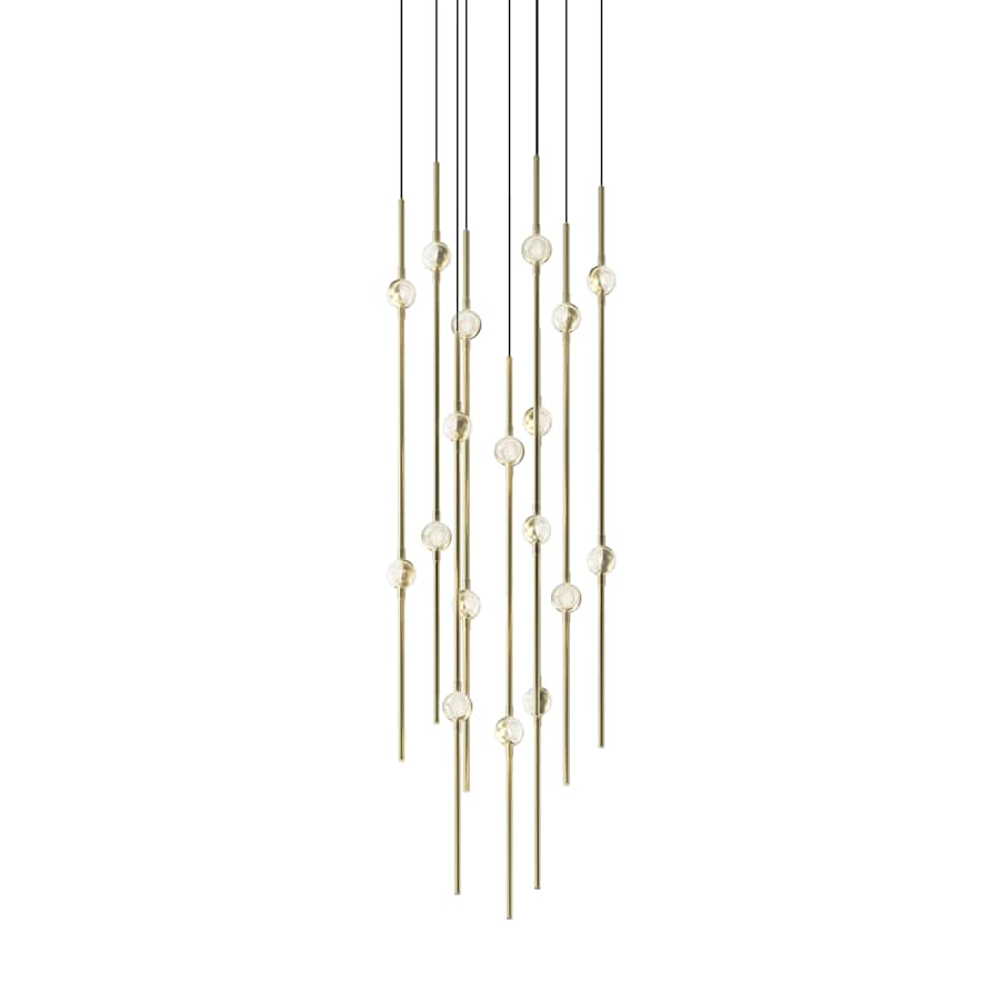 Sonneman Constellation 12" Wide LED Multi Light Pendant with Clear Faceted Acrylic Shades and 120" Cable - 3000K