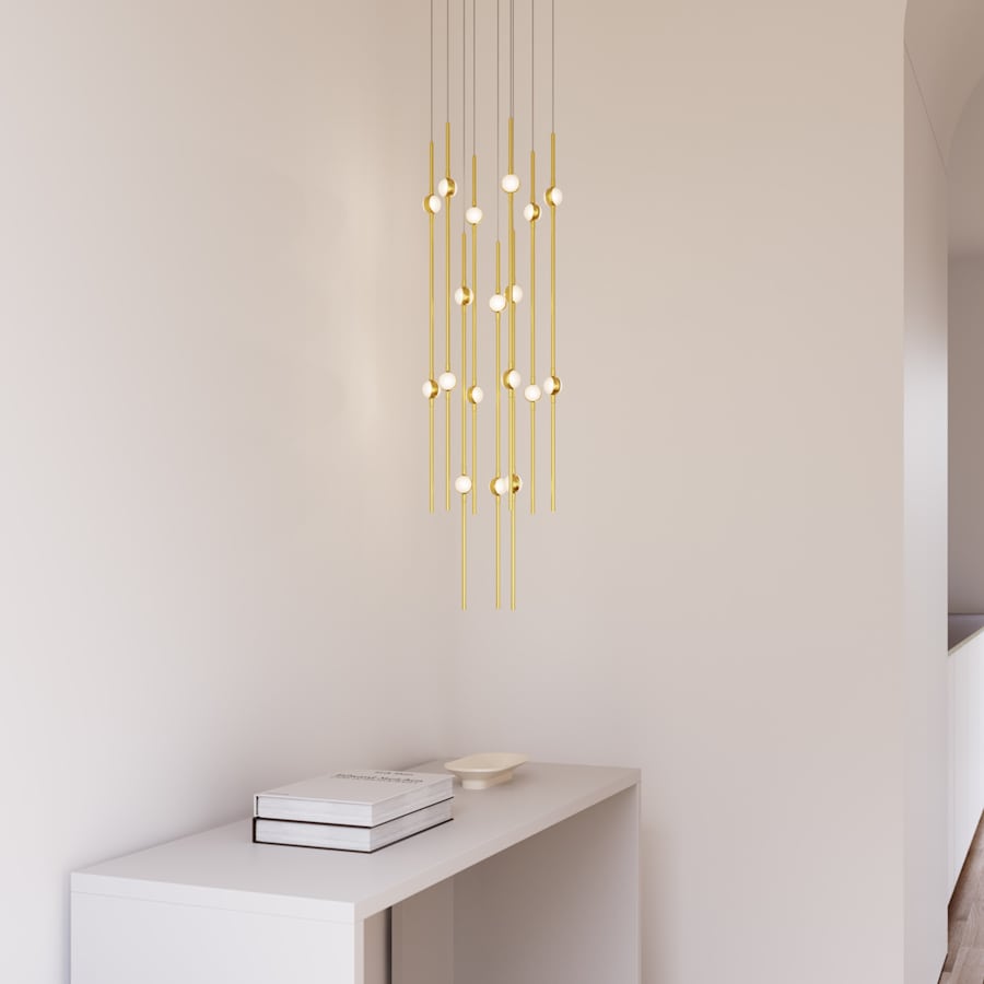 Sonneman Constellation 12" Wide LED Multi Light Pendant with White Optical Acrylic Shades and 240" Cable - 2700K