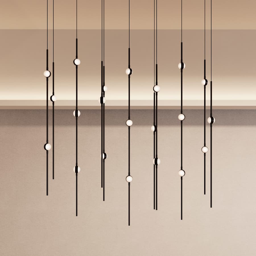 Sonneman Constellation 12" Wide LED Multi Light Pendant with White Optical Acrylic Shades and 120" Cable - 3000K