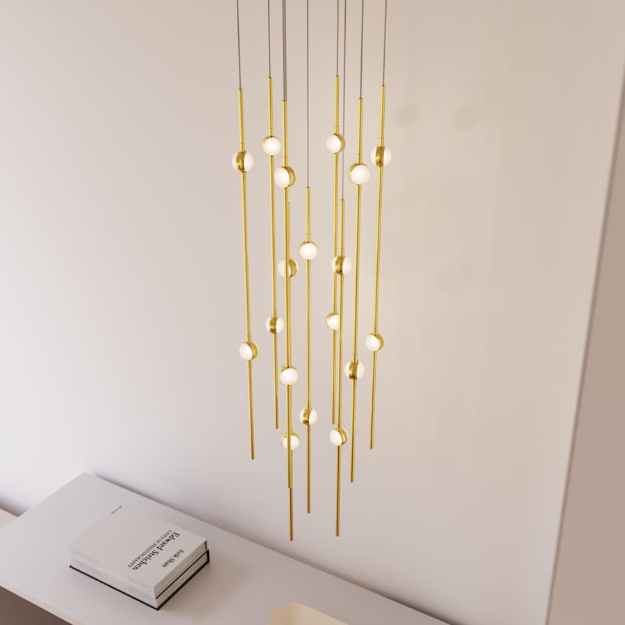 Sonneman Constellation 12" Wide LED Multi Light Pendant with White Optical Acrylic Shades and 120" Cable - 3000K