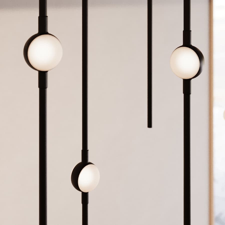 Sonneman Constellation 12" Wide LED Multi Light Pendant with White Optical Acrylic Shades and 120" Cable - 3000K