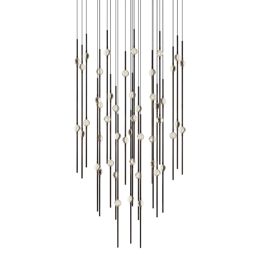Sonneman Constellation 25" Wide LED Multi Light Pendant with Clear Faceted Acrylic Shades and 120" Cable - 2200K