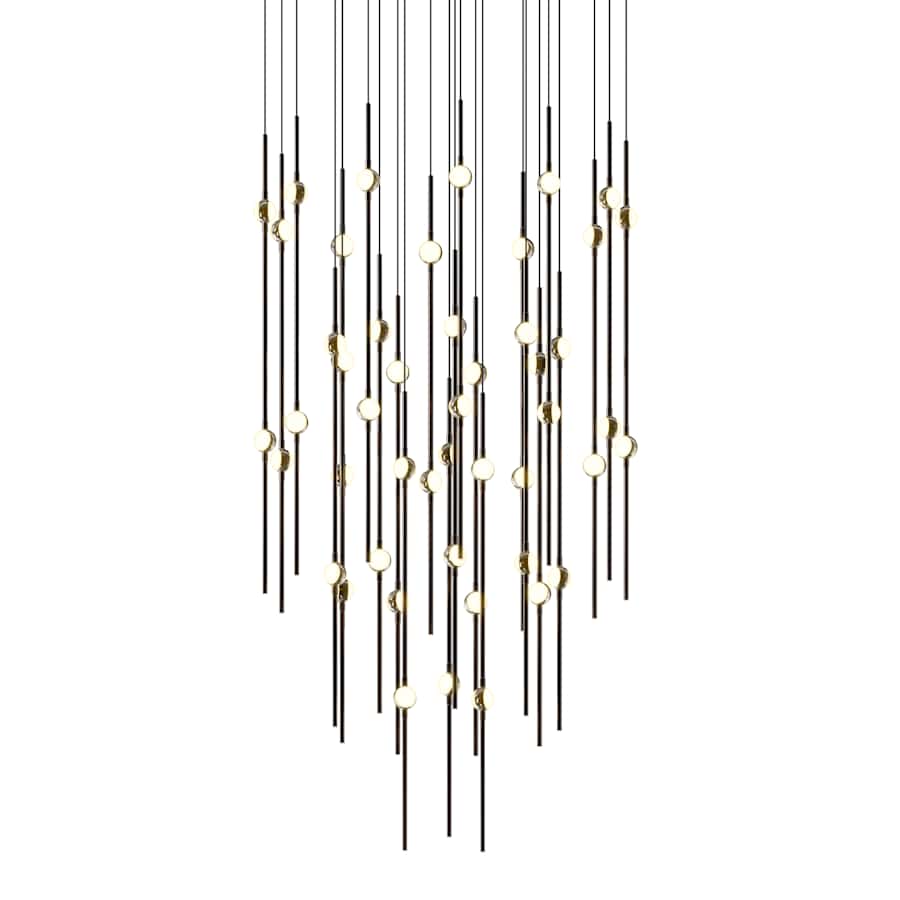 Sonneman Constellation 25" Wide LED Multi Light Pendant with White Optical Acrylic Shades and 120" Cable - 3000K