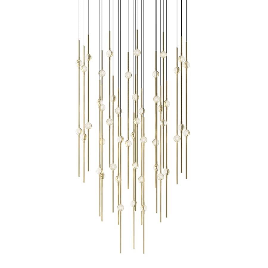 Sonneman Constellation 25" Wide LED Multi Light Pendant with Clear Faceted Acrylic Shades and 240" Cable - 2700K
