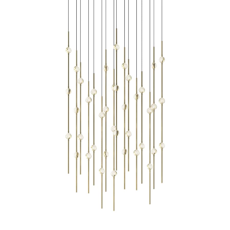 Sonneman Constellation 22" Wide LED Multi Light Pendant with Clear Faceted Acrylic Shades and 240" Cable - 2700K
