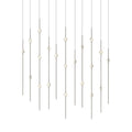 Sonneman Constellation 36" Wide LED Linear Pendant with Clear Faceted Acrylic Shades and 240" Cable - 2700K