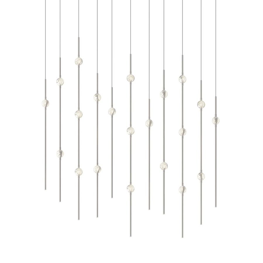 Sonneman Constellation 36" Wide LED Linear Pendant with Clear Faceted Acrylic Shades and 240" Cable - 2700K