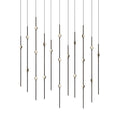 Sonneman Constellation 36" Wide LED Linear Pendant with Clear Faceted Acrylic Shades and 240" Cable - 2200K