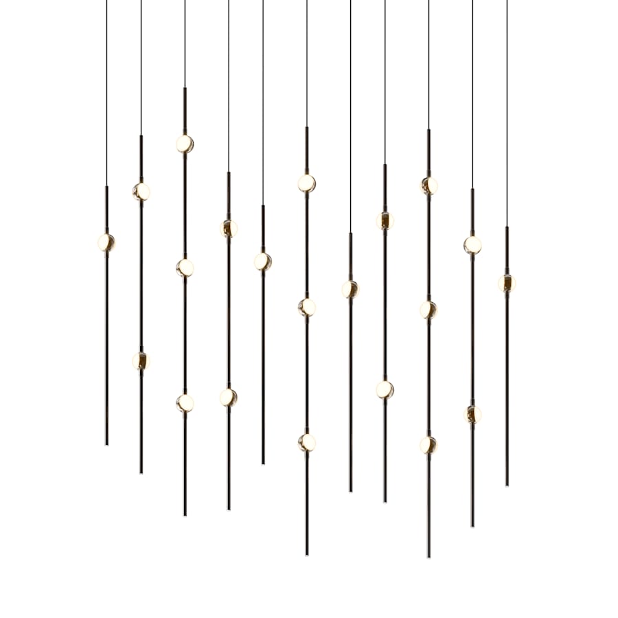 Sonneman Constellation 36" Wide LED Linear Pendant with White Optical Acrylic Shades and 120" Cable - 3000K