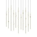 Sonneman Constellation 36" Wide LED Linear Pendant with Clear Faceted Acrylic Shades and 240" Cable - 3000K
