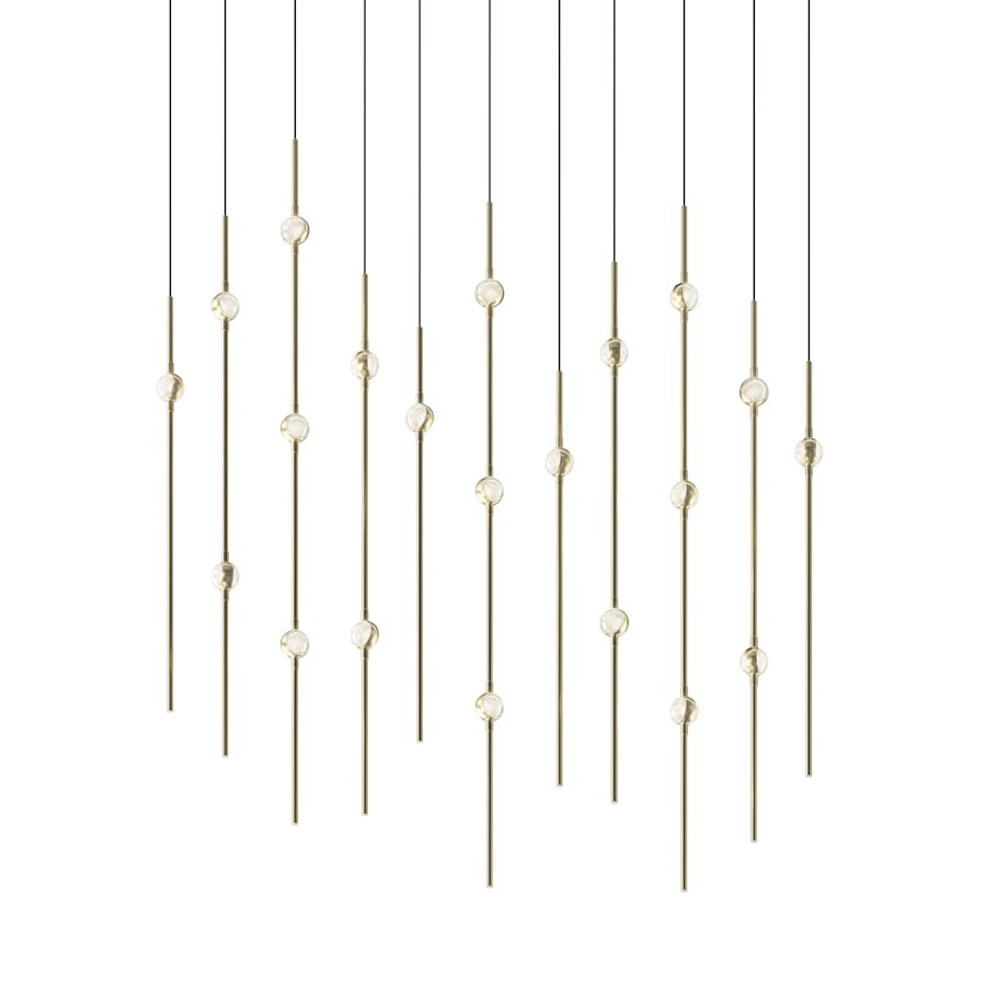 Sonneman Constellation 36" Wide LED Linear Pendant with Clear Faceted Acrylic Shades and 240" Cable - 3000K