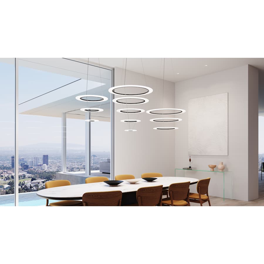 Sonneman Arctic Rings 3 Light 31" Wide LED Ring Chandelier