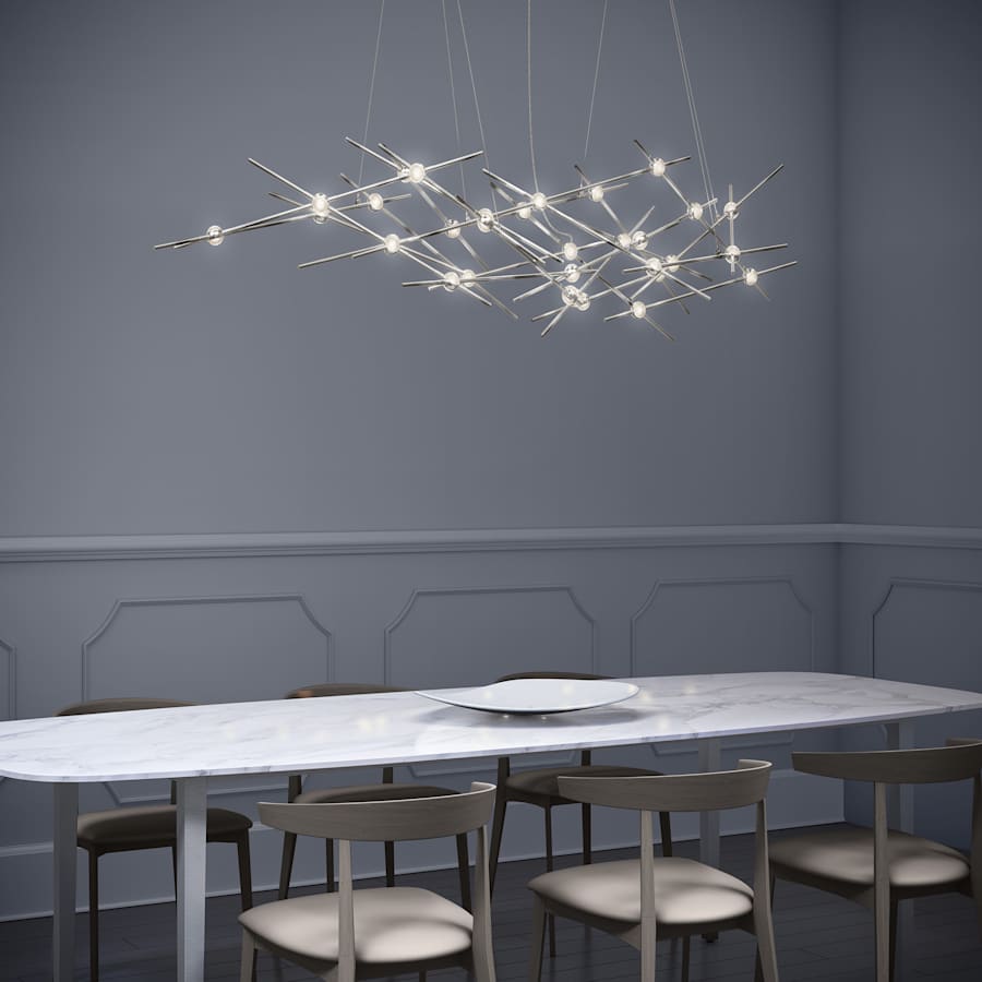 Sonneman Constellation Ursa Minor 25 Light 55" Wide LED Abstract Chandelier with Clear Acrylic Shades