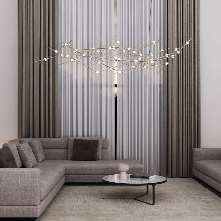 Sonneman Constellation Ursa Major 44 Light 93" Wide LED Abstract Chandelier with Clear Acrylic Shades