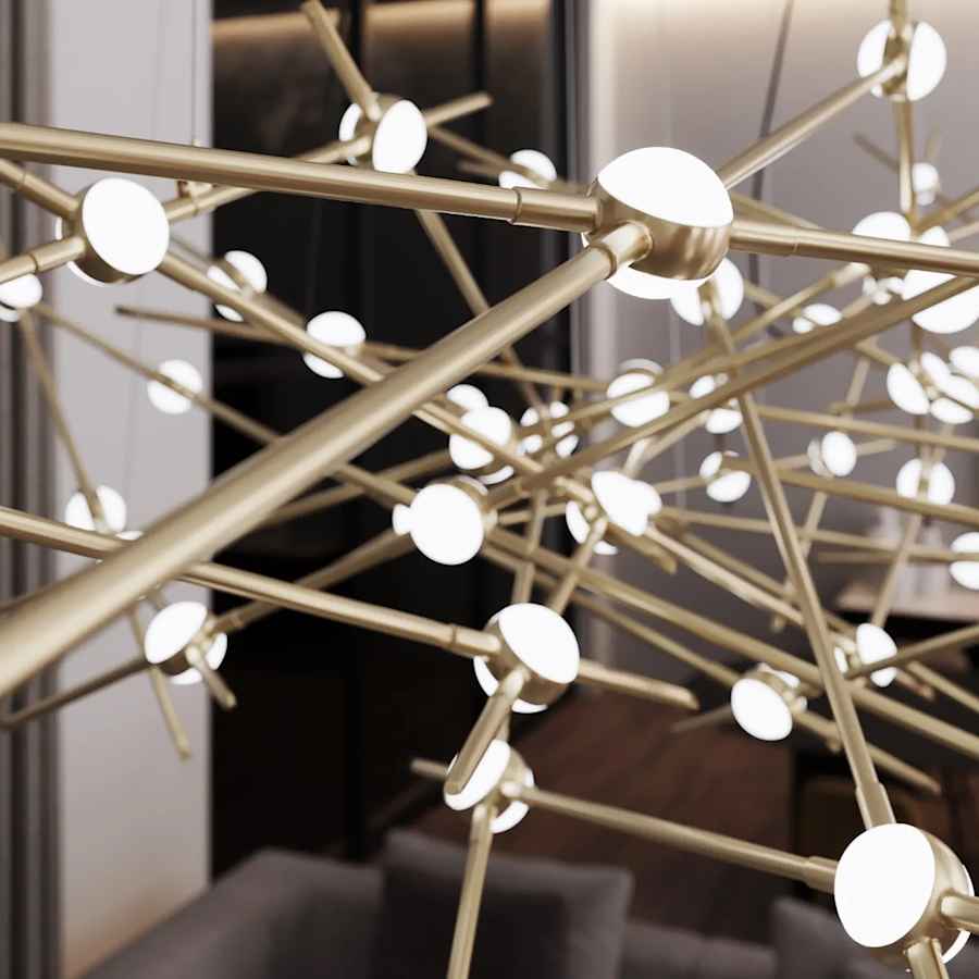 Sonneman Constellation Ursa Major 44 Light 93" Wide LED Abstract Chandelier with Clear Acrylic Shades