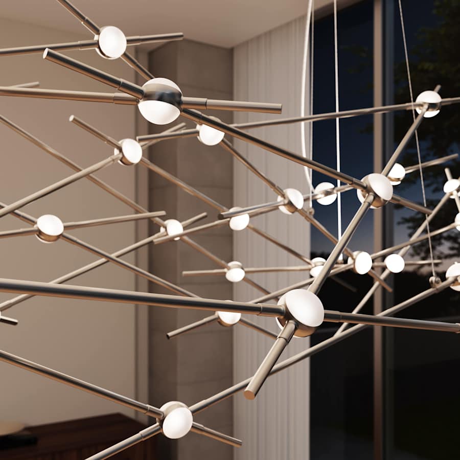Sonneman Constellation 93" Wide Abstract Chandelier
