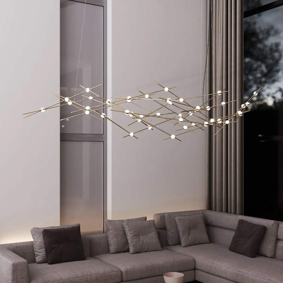 Sonneman Constellation Ursa Major 44 Light 93" Wide LED Abstract Chandelier with White Acrylic Shades