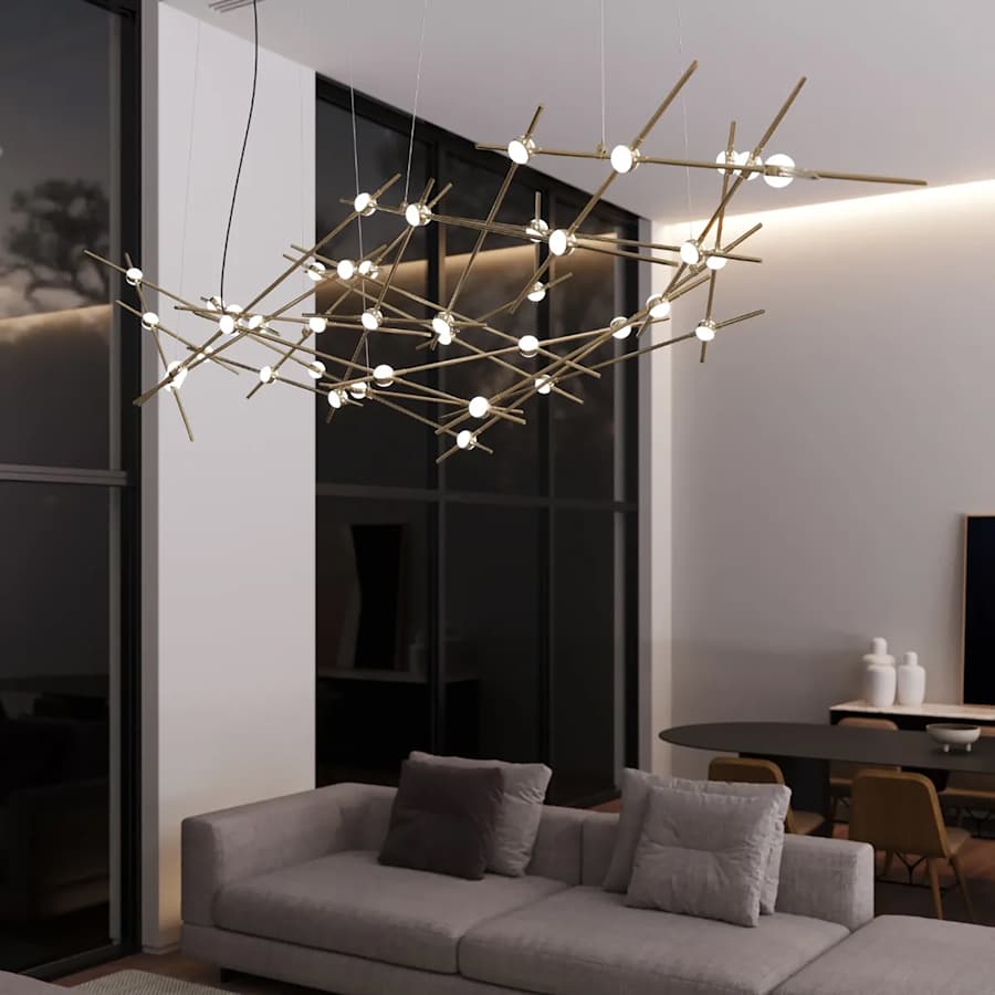 Sonneman Constellation Ursa Major 44 Light 93" Wide LED Abstract Chandelier with White Acrylic Shades