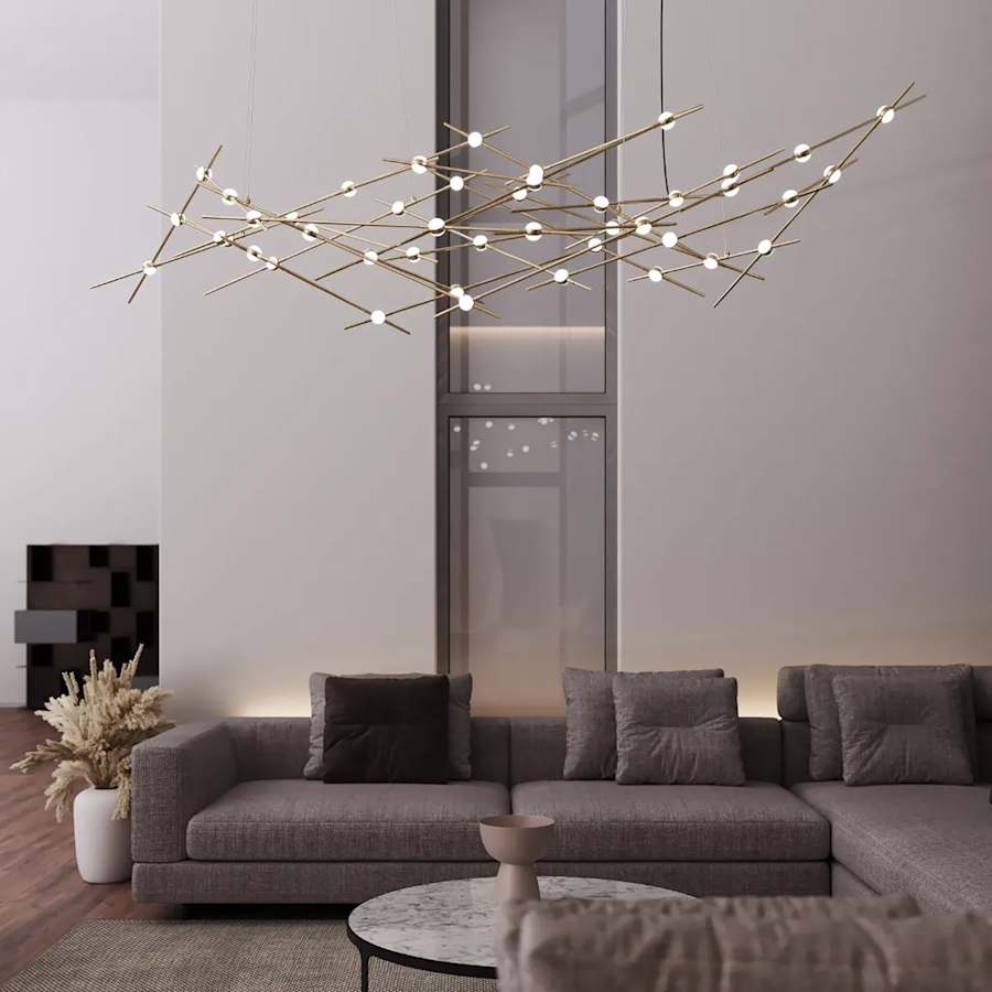 Sonneman Constellation Ursa Major 44 Light 93" Wide LED Abstract Chandelier with White Acrylic Shades